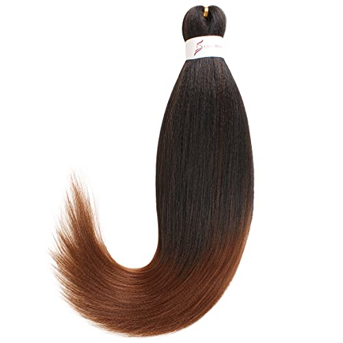 Leeven 3 Packs Pre Stretched Braiding Hair Extension Yaki Texture EZ Braids Hair for Coi Leray Braids Black Braiding Crochet Hair Extensions /30