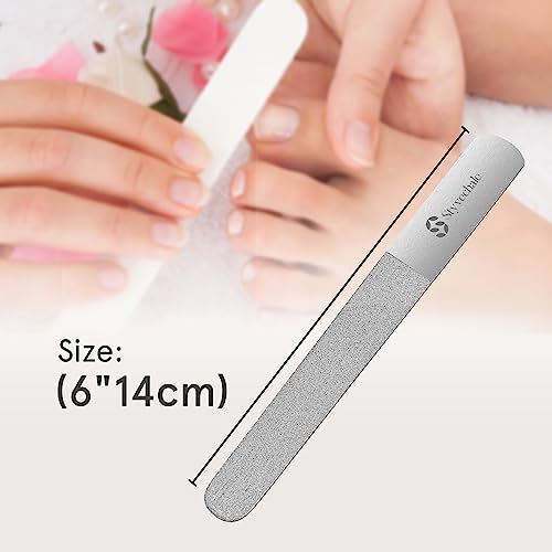 8" Nail File Diamond Deb/Dust Coated Coarse/Rough Toenail Files - Rough and Fine Sided Nail Files Podiatry Manicure Autoclavable (6")