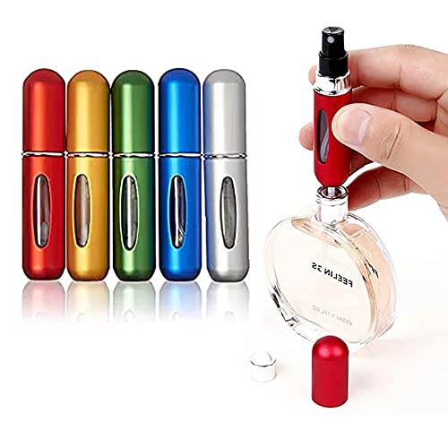 Perfume Atomiser 5ml Empty Spray Bottle Mini Refillable Perfume Bottles for Travel 5 Pcs