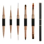 5 PCS Nail Brushes Set Double-Ended Metal Nail Brushes Acrylic Nail Dotting Art Design Pen and Nail Painting Tools for Nail Salon Nail Beauty Gel