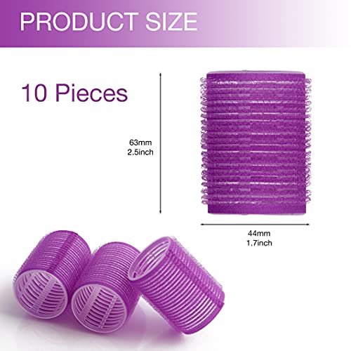 KHEERANA 10 Pieces Self Grip Hair Rollers 44MM Medium Hair Curlers For Short And Long Hair Salon Hairdressing Curler For Curling And Styling Hair