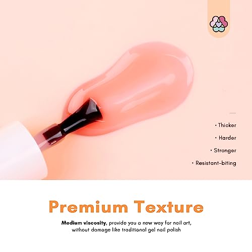 Saviland 5 in 1 Builder Nail Gel Set - 6 Colors Clear Pink Jelly Translucent Builder Gels for Nails Builder Gels in a Bottle Nail Strengthener Ge