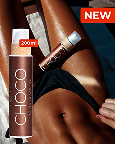 COCOSOLIS CHOCO tanning accelerator - organic oil with vitamin E & chocolate scent for a quick, intensive tan - tanning enhancer for a deep tan -