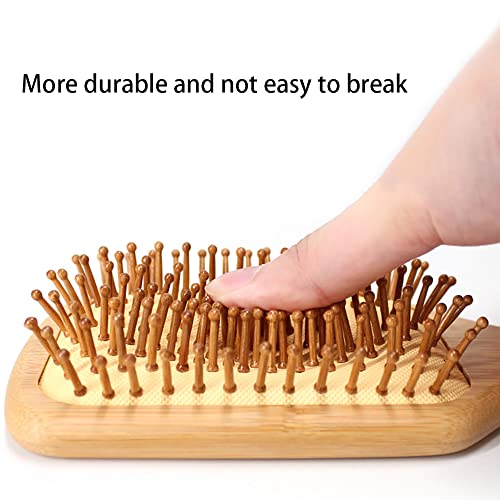Bamboo Paddle Hairbrush Hair Massage Brush Wooden Anti Static Hair Brush Detangling Hair Brush Eco-Friendly Natural Wooden Bamboo Air Paddle Deta