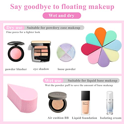 Face Paint Sponge Makeup Beauty Face Painting Sponges 8pcs Reusable Petal Puff Cosmetic for Girls Women Small Petal Wedges Multi Pack Soft Founda