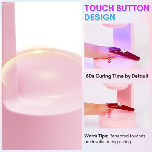 Makartt LED Mini Nail Lamp, Nail Dryer 5W UV Nail Lamp for Gel Nails, Nail Light Curing Lamp for Gel Nail Polish Extension Gel, Travel Gel Nail L