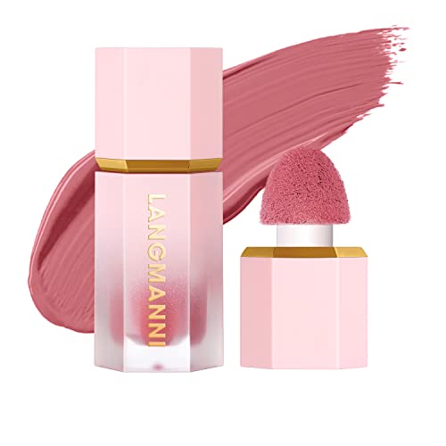 LANGMANNI Soft Liquid Blush Makeup,Cream Blush For Cheeks.Long-Lasting,Waterproof And Velvet Texture Natural Glossy Liquid Blush For All Skin. (#