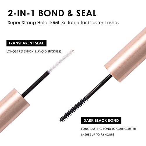 Magnetic SL Lashes Adhesive Cluster Lash Bond and Seal for DIY Cluster Individuals False Eyelashes Strong Hold for 72 Hours Latex-free - Black Bo