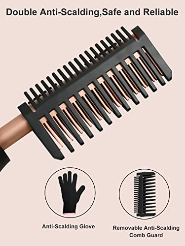 Hot Comb for Wigs, Afro Hair,230℃ Electric Heat Pressing Comb,Hot Comb Straightener,80-230℃ Adjustable Temperature, LCD Display with Anti-Scald H