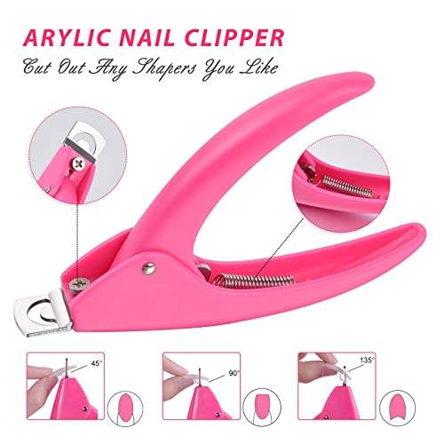 Clear Coffin Nail Tips Set, MORGLES 500 Pcs Clear Fake Nails French Tip Nails Acrylic Long Coffin Half Cover Nail Tips Ballerina False Nails with