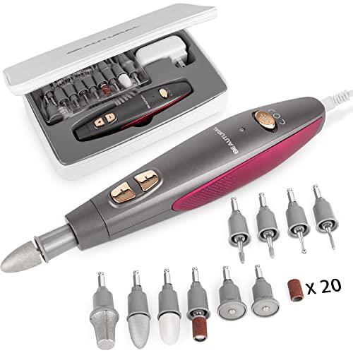 BEAUTURAL Professional Electric Manicure and Pedicure Kit, Nail File Drill, Powerful 13-Speed Nail Drill and 7 Attachment for Salon-Quality Care