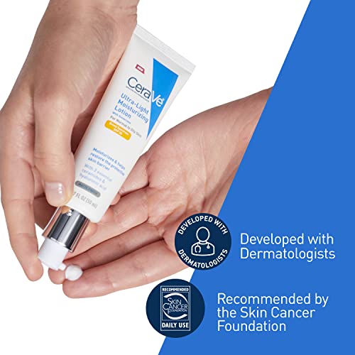 CeraVe Ultra-Light Face Lotion/Face Moisturizer with Sunscreen (SPF 30) for Daily Use, 1.7 Oz
