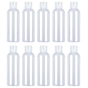 10 PCS 100ml Clear Travel Bottles Empty Transparent Flip Cap Bottles Plastic Travel Bottles with Labels for Travel or Cosmetic
