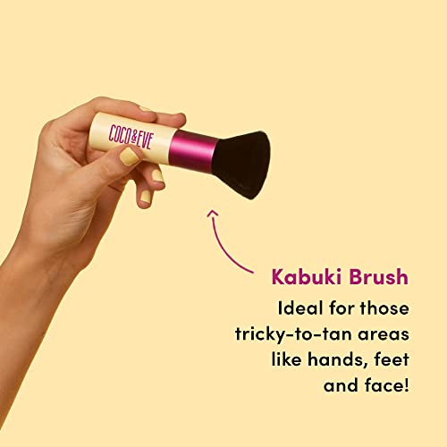 Coco & Eve Self Tanning Applicators for Flawless Streak Free Tan. Exfoliating Mitt, Soft Velvet Tanning Mitt, Vegan Kabuki Brush and Back Tan App