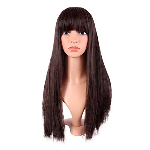 MapofBeauty 22 Inch/56 cm Long Straight Synthetic Hair Heat Resistant Party Cosplay Wig (Mixed Blonde)