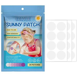 Uv Sun Patches, Uv Sun Patches Kids, Sunscreen Applicator, Waterproof 24 Pack UV Sun Stickers Sunscreen, Sunburn Alert Patches Works With Spray S