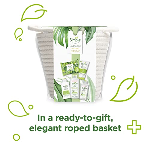Simple Ultimate Collection in an elegant roped basket, 5 piece Gift Set, perfect set of gifts for her