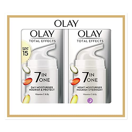 Olay Total Effects Face Cream Skin Care Sets & Kits, Day & Night Cream, Face Moisturiser Pamper Gifts For Women With Vitamin C, B3 and SPF 15, 7i