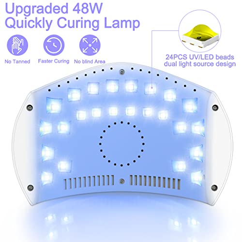Portable Gel UV LED Nail Lamp,NAILGIRLS 48W UV Nail Lamp for Gel Nails Polish Manicure&Pedicure,UV Lamps for Gel Nails,Professional Salon Curing
