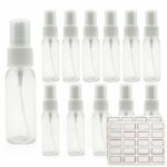 FINEASY 1.06oz/30ml Spray Bottles Atomiser Empty Fine Mist Plastic Spray Bottles (12PCS), Mini Travel Bottle, Small Refillable Containers with La