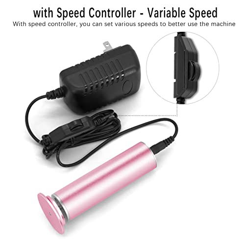 Electric Foot File Hard Skin Remover (Speed Adjustable) with 60pcs Replacement Sandpaper Disks, Professional Electric Callus Remover Pedicure Foo