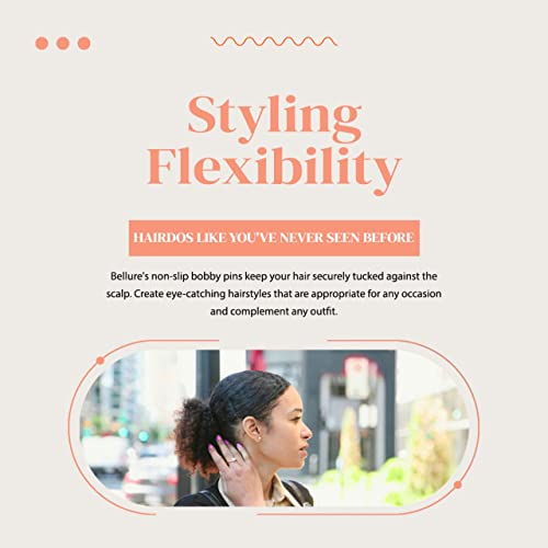 Bellure 150 Pcs Black Bobby Pins with Storage Box Kirby Hair Grips (5.5cm/2.2 in) Hair Pins Good for All Types of Hair Styling Needs for Girls, W