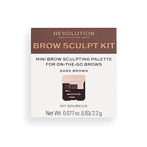 Makeup Revolution, Brow Sculpt Kit, Dark, 2.2 g