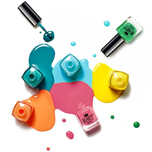 Beauty4Britain 24 x Nail Polish Varnish Set 24 Different Modern Colours Quick Drying Flat Brush (Set B)