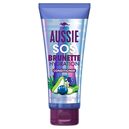 Aussie SOS Brunette Hair Hydration Vegan Hair Conditioner For Brunette Hair In Need of a Hydration Boost, With Australian Pepperberry & Aloe Vera