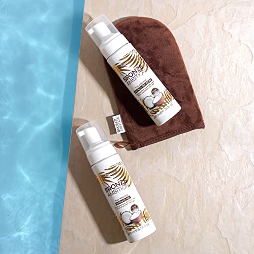 Bronze Ambition 2 in 1 Tan Primer/Remover & Glow & Go (200ml) - The Perfect Tanning Combination. With a Tropical Coconut Fragrance
