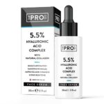 Hyaluronic Acid 5.5% Super Serum - from 4 Types of Sodium Hyaluronate - with Vegan Collagen & Amino Acids - Hydrates, Brightens, Firms Skin - Ant