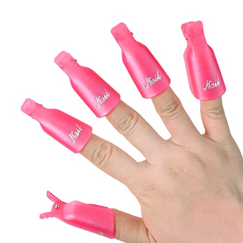 Qufiiry Nail Clips, 10 Pcs Nail Soak Off Clip, Nail Polish Remover Clips, Acrylic Gel Polish Clips, Nail Clips for Removing Gel Polish, for Finge