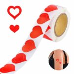 Roll of 500pcs Tanning Stickers, 1.5 inch Heart Shaped Body Stickers Cute Body Stickers for Tanning Self Adhesive Tanning Bed Stickers Sunbathing