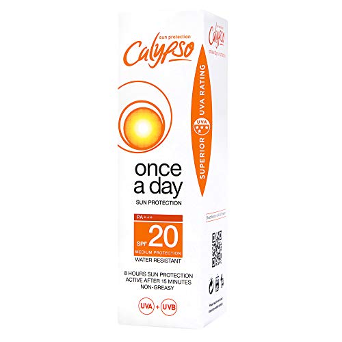 Calypso Once A Day Sun Protection Lotion SPF20 | 8 Hours Sun Protection | Non Greasy | Superior 4 Start UVA Rating - 200 ml CALC20L & Australian