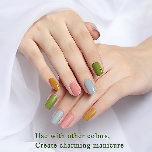 Green Nail Polish - Matcha Green Nail Varnish - Neutral Color Nail Varnish, Quick Dry Breathable Nail Polish Long Lasting Nail Varnish Gel No Nee