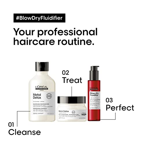 L’Oréal Professionnel Multi-Benefit Blow-dry Cream, With Heat Protection, Serie Expert Blow-Dry Fluidifier, 150 ml