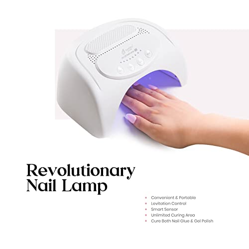 Beetles Gel Nail Polishes Starter Kit, 6 Colors Nail Salon Set with 48W Nail Lamp, Pink Valentines Decorations French White Glitter Pink Nude Gel