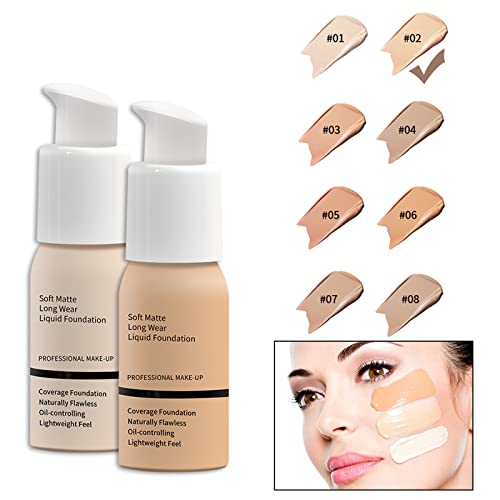 Foundation Full Coverage,Flawless Colour Changing Foundation For Mature Skin,Naturally Blends Concealer Foundation Makeup,Long-Lasting Moisturizi