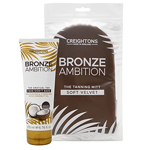 Creightons Bronze Ambition Fake Don't Bake Gradual Tan (200ml) - Blended with Coconut Oil. Melts into Skin Providing a Natural, Long Lasting & St