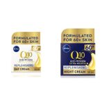 NIVEA Q10 Power 60+ Skin Anti-Wrinkle + Replenishing Day Cream (50 ml), Powerful Anti Ageing Cream, Day Face Cream with SPF15 & Q10 Power 60 + Sk