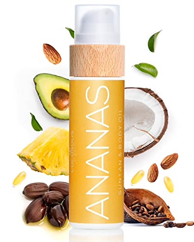 COCOSOLIS ANANAS tanning accelerator - organic tanning oil with vitamin E & pineapple scent for a quick, intensive tan - tanning enhancer for a r