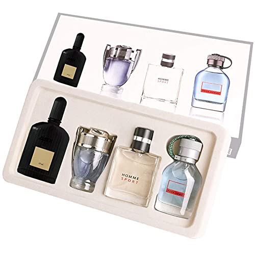 Men's Eau de Toilette Set, 4 Pieces 25 ml Noble Fragrance for Men, Portable Men's Fragrance Cologne Perfume Set, Male Spray Perfume Gift Set, Lig