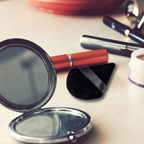 Powder Puff Makeup Puff Triangle Powder Puff Soft Powder Sponge Reusable Makeup Triangle Sponges with Strap (Black and White) (1 black + 1 white)
