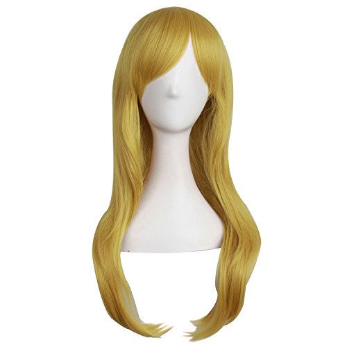 MapofBeauty 28" 70cm Long Curly Hair Ends Costume Cosplay Wig (Pink)
