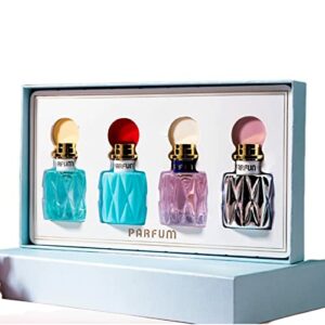4pcs Women's Perfume Fragrance Set, Eau de Toilette Spray for Women, Long Lasting Floral Fruity Light Fragrance Set with Delicate Package, Valent