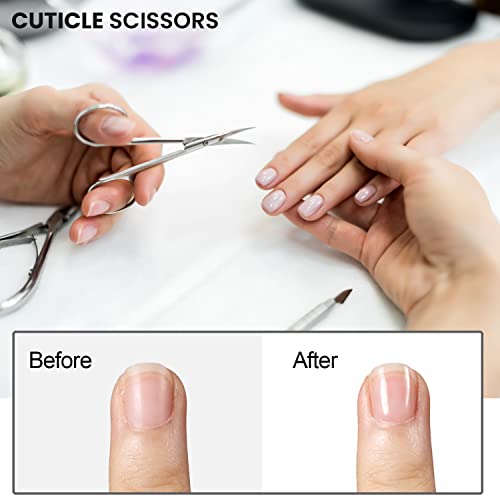 Cuticle Scissors - Stainless Steel Cuticle Curved Nail Scissors for Men Women - Precision Nail Scissors Cuticle removers - Manicure, Pedicure, Fi