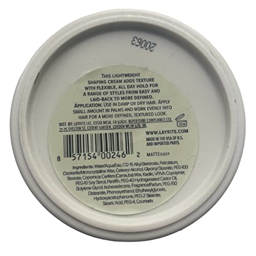 Layrite Natural Matte Cream 120g | Medium Hold | Water Soluble | Matte Finish