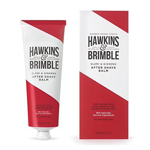 Hawkins & Brimble After Shave Balm for Men -125 ml Post Shaving Cocoa, Almond & Olive Oil Moisturising Skin Protection | Premium British Grooming