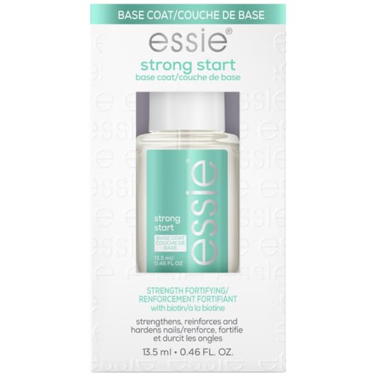 essie Nail Polish Nail Care Strong Start Ridge Filling, Smoothing Nail Polish Clear Base Coat, 13.5ml