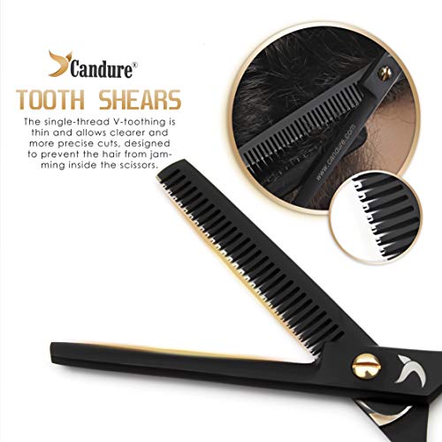 Candure Hairdressing Cutting Scissors Barber and Thinning Salon Shears Set 5.5 inch